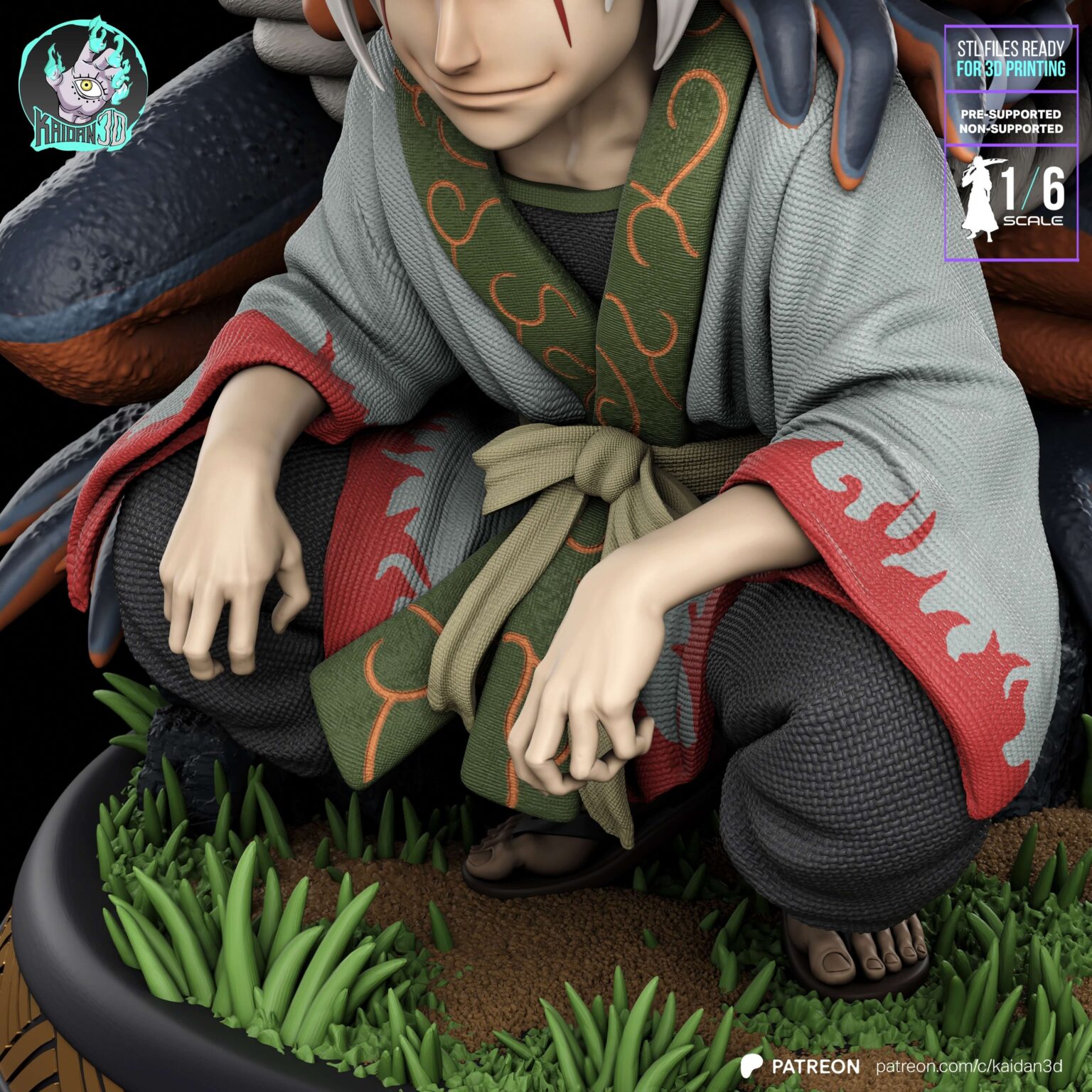 Young Jiraiya Naruto Kaidan 3D STL 3D