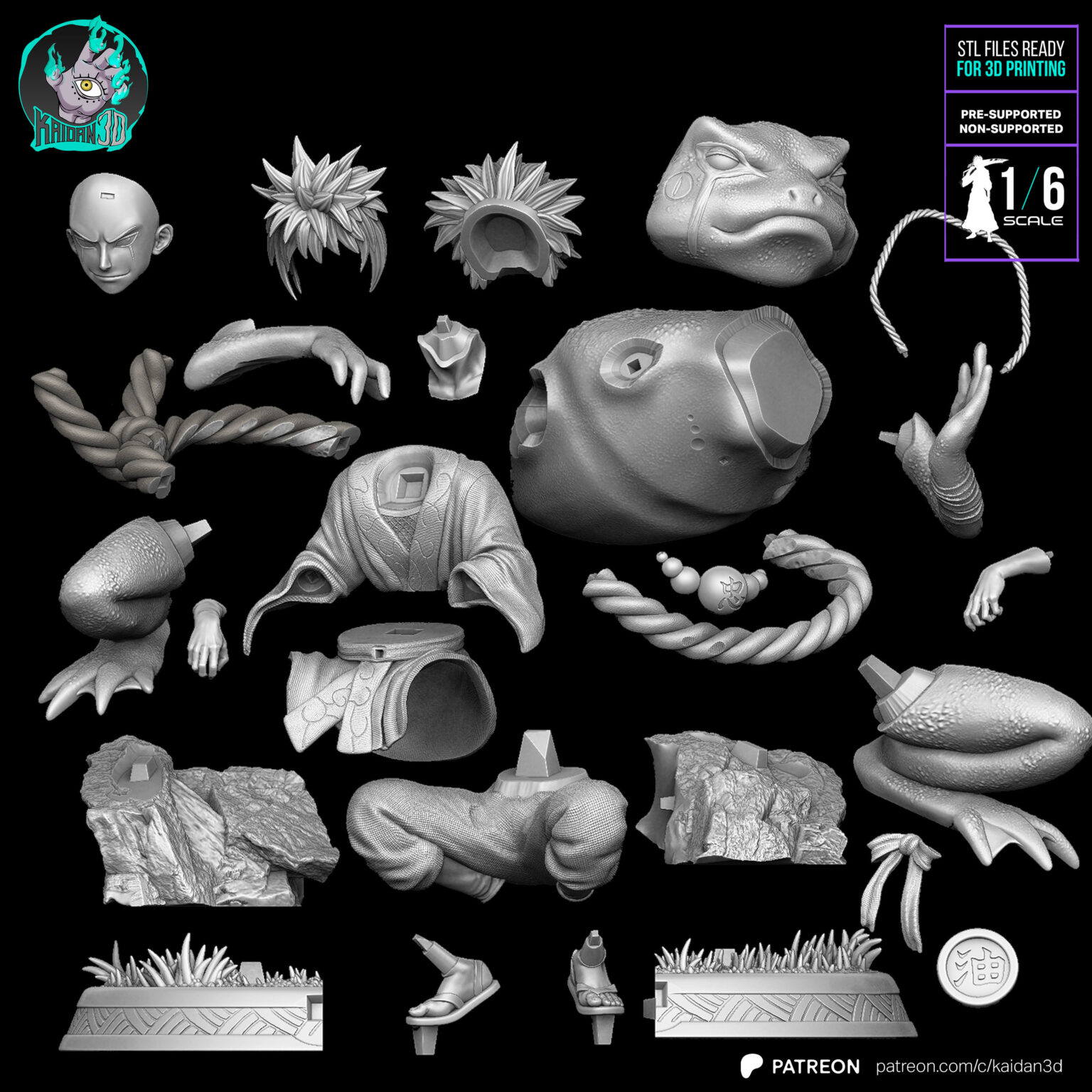 Young Jiraiya Naruto Kaidan 3D STL 3D