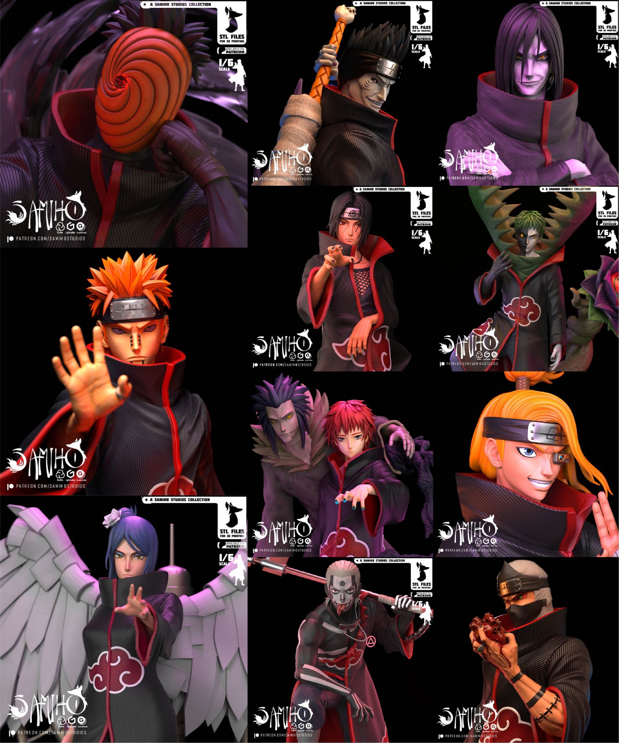 All Members of Akatsuki Team - Naruto Shippuden - Samiho Studios